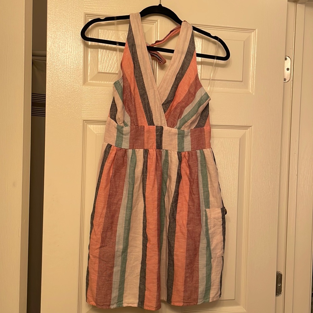 American Eagle striped halter dress